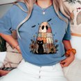 thumbnail image 6 of Patchwork Ghost and Black Cat Halloween T-Shirt, Cute Spooky Floral Tee, Cozy Fall Aesthetic Shirt, Witchy Cat Lover Gift for Halloween, 6 of 7