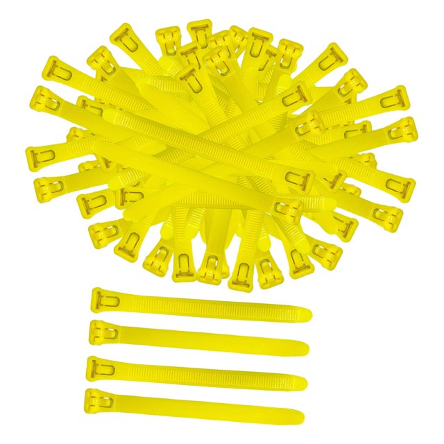 100 Bandas para Patas de Gallina, Accesorios para Gallinero para Gansos, Patos y Palomas Amarillo