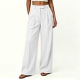 thumbnail image 7 of VBVC Women's Pleated Wide Leg Dress Pants , High Waisted Office Trousers For Women , Ladies' Casual Work Trousers with Pockets, White , S-2XL, 7 of 7