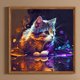 thumbnail image 1 of Cuadros Decorativos 5D bricolaje taladro redondo completo diamante pintura gato Kit arte decoración del hogar (A6806) Wdftyju embutido en tela, 1 of 9