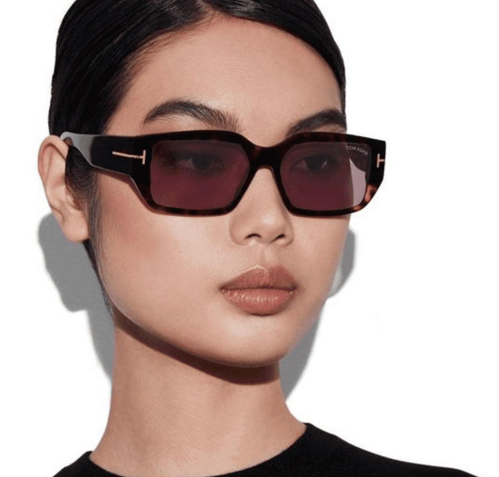 TOMFORD スクエアフレムサンクラス FT11150 5252G Tom Ford Leigh Smoke Gradient Square Ladies Sunglasses