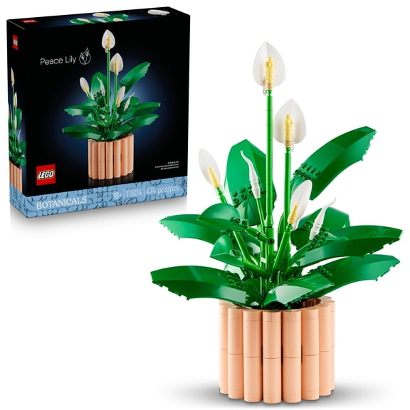 LEGO Botanicals Peace Lily Flower Building Set for Adults - DIY Bedroom, Book Shelf & Home Decor for Women & Men, Ages 18+ - Artificial Flowers Crafting Kit - Gift Idea for Birthdays - 11504