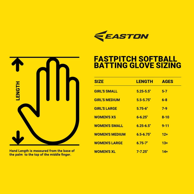 Easton Hyperlight Fastpitch Batting Glove, White, Youth
