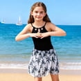 thumbnail image 7 of RTKFRFLM Girls One Piece Swimsuit Tropical Print Bathing Suit with Cover Up Skirt Athletic Bikini Swimwear for Kids, 7 of 7