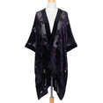 thumbnail image 3 of Women's Coverups Burnt-out Velvet Cardigan Casual Outfit Long Cover Up Velvet Kimono, 3 of 9