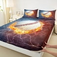 thumbnail image 3 of Castle Fairy Boys Girls Sport Baseball Twin Sheet Sets 3pcs,Abstract Gradient Lightning Twin Fitted Sheet Microfiber,Ball Gamer Breathable Flat Sheet,Breathable Home Decor, 3 of 7