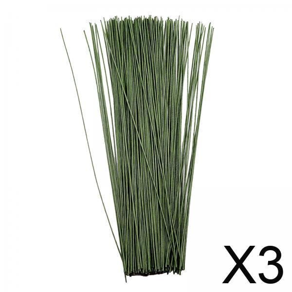 3 X 100 X Alambre De Flores De 24 Cm Para Manualidades De Flores, , Tallos, Material Verde