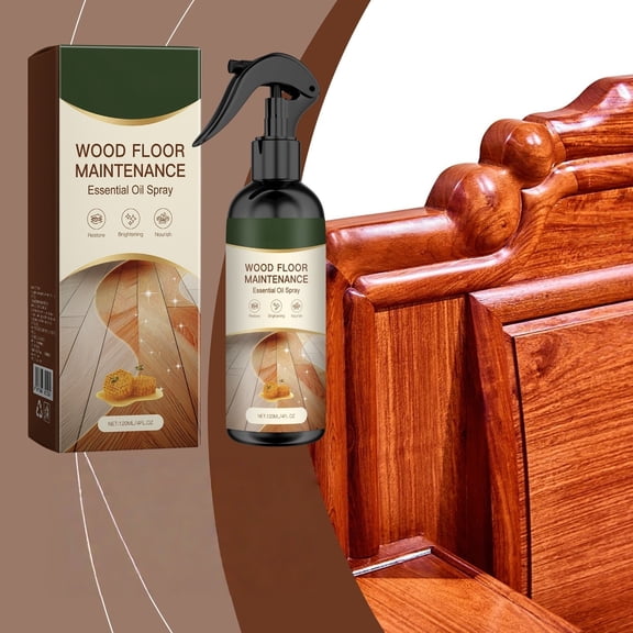 Aceite en aerosol para el mantenimiento de pisos de madera | Acondicionador y abrillantador para pisos de madera dura con cera de abeja | Restaura el brillo y repara rayones
