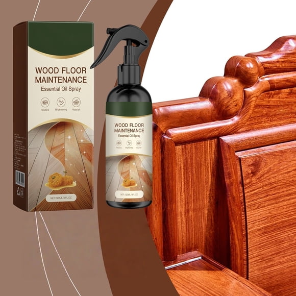 Aceite en aerosol para el mantenimiento de pisos de madera | Acondicionador y abrillantador para pisos de madera dura con cera de abeja | Restaura el brillo y repara rayones