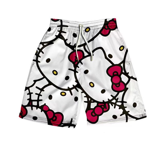 Sanrio hellokitty verano suelto playa pareja modelos pantalones cortos cientos de tendencia ocio dormir pantalones cortos y2k lindos pantalones de casa