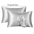 thumbnail image 2 of Imitation Silk Pillowcase for Hair and Skin Standard Size 29.52 Inch Long with Hidden Zipper Soft Breathable Smooth Cooling Pillow Covers for Sleeping, 2 of 5