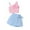 Pink, variant on Bovxnpu Girls 2 Piece Outfits, Girl Sleeveless Tee T Shirt Tank Top and Short Skirt, Girls' Fashion Cute Flower Strap Shoulder Tank Top Pants Skirt Set 4-5 Years