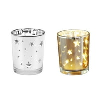 Uxgjfwu Glass Candlestick Holder Aromatic Candle Cup Holiday Gift for Candlelight Dinner Tabletop Christmas Decoration Home Decor