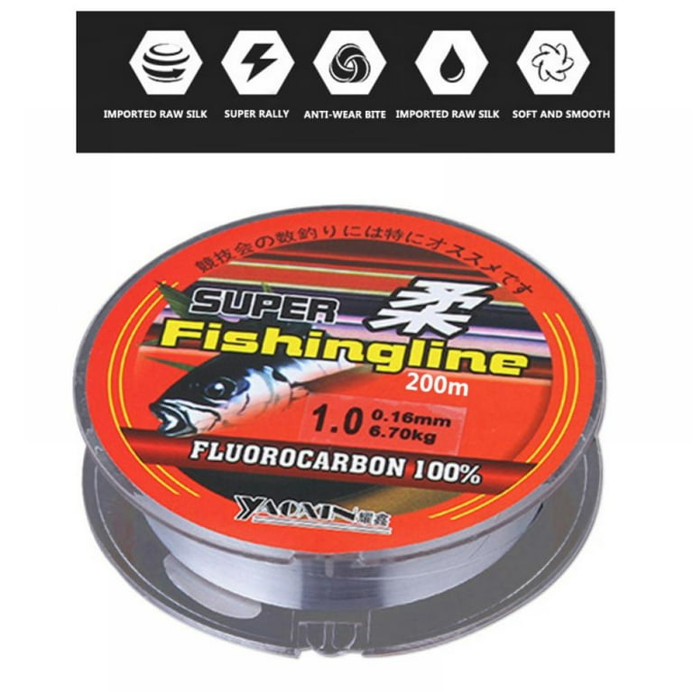 Forzero 200m/219 YD Monofilament Fishing Line-Strong and Abrasion Resistant  Mono Line-Superior Nylon Material Fishing Line 0.165mm 14.74 LB