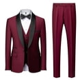 thumbnail image 1 of Mens 3 Piece Suit Shawl Lapel One Button Tuxedo Premium Dinner Jacket Vest Pants Set, 1 of 4