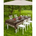thumbnail image 4 of Outdoor Tablecloth with Umbrella Hole for Patio/Picnic/Party/Camping, Texas Star Brown Waterproof Table Cloth Rectangle Table Cover Washable, Farmhouse Vintage Wood Grain 52"x 70", 4 of 7