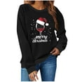 thumbnail image 2 of SYMOID Womens Black Christmas Holiday Sweatshirt - 100% Polyester Loose Crewneck Long Sleeve Wine Glass Snowflake Plus Size S-XXL Casual Top,Size 2XL, 2 of 5