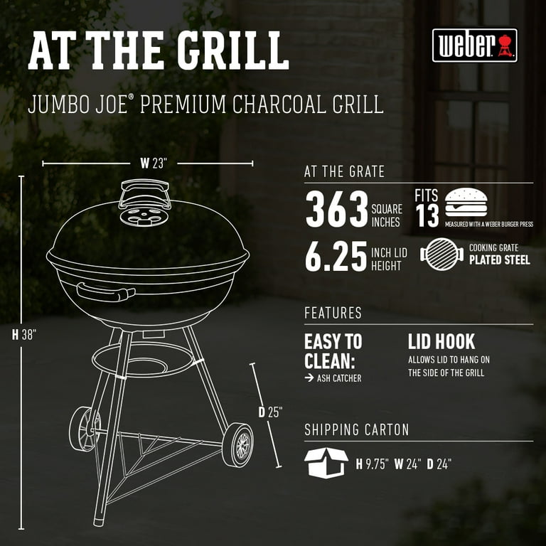 Weber 18 inch Jumbo Joe Charcoal Grill, Black