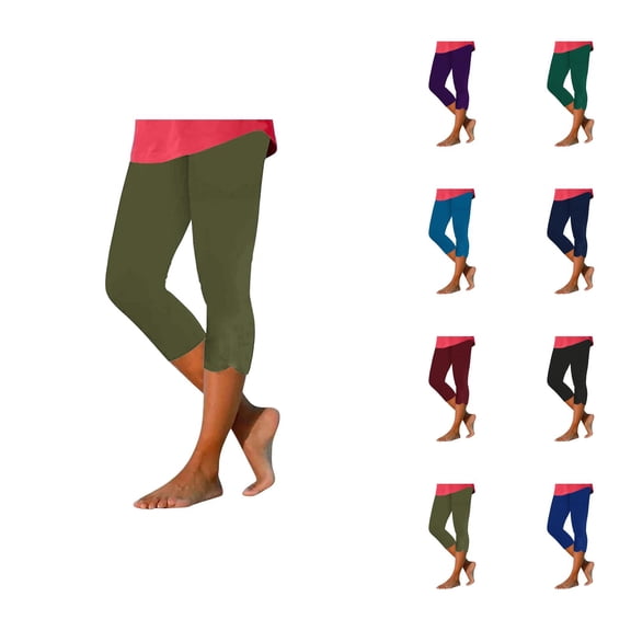 Capri Leggings for Women Elastic High Waist Slim Fit Stretch Lightweight Breathable Workout Yoga Pants Capris