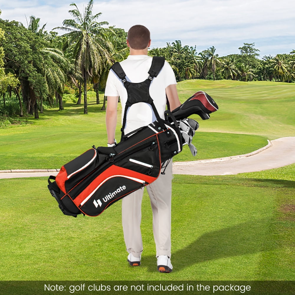Spaco Lightweight Golf Stand Bag, Stand Bag with 14 Way Top Dividers and 6 Pockets, Golf Bags for Men & Women, Red
