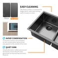 thumbnail image 2 of Double Bowl Black Undermount Workstation Kitchen Sink - 33x19 Gunmetal Black 18 Gauge Stainless Steel Deep Undermount Double  Bowl Workstation Sink, 2 of 9