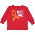 thumbnail image 3 of Inktastic Multiple Sclerosis Cure MS Orange Ribbon Girls Long Sleeve Toddler T-Shirt, 3 of 5