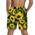 thumbnail image 3 of Kdxio Sunflowers In Vintage Print Men'S Swim Trunks With Compression Liner 7 Inch Inseam Quick Dry Swim Shorts, 3 of 7