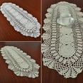 thumbnail image 5 of UHUSE Vintage Crocheted Lace Table Runner Cotton Floral Tablecloth Oval 30x80cm, 5 of 5