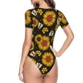 thumbnail image 4 of Fotbe Sunflowers And Bww Women's Crew Neck Short Sleeves Bodysuit Tops Round Neck Slim Sleeveless Soft Comfortable Basic-XX-Large, 4 of 9