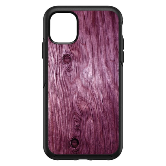 DistinctInk Custom SKIN / DECAL compatible with OtterBox Symmetry for iPhone 11 Pro (5.8" Screen) - Fuchsia Weathered Wood Grain Print - Printed Wood Grain Image