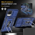 thumbnail image 4 of Compatible for Samsung Galaxy A22 5G 6.6 Inch, Heavy Duty TPU Protective Anti-Shock Case with Camera Slide Ring Kickstand Phone Cover for Samsung Galaxy A22 5G,Navyblue, 4 of 7