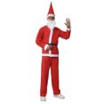 thumbnail image 2 of Diconna Santa Claus Clothes Set for Christmas Red Garment Cap Waistband, 2 of 9