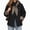 Black, variant on Fall Zip up Jacket for Women Detachable Hood Long Sleeve Jackets Plaid Lined Casual Windproof Jacket S-XXL,Army Green
