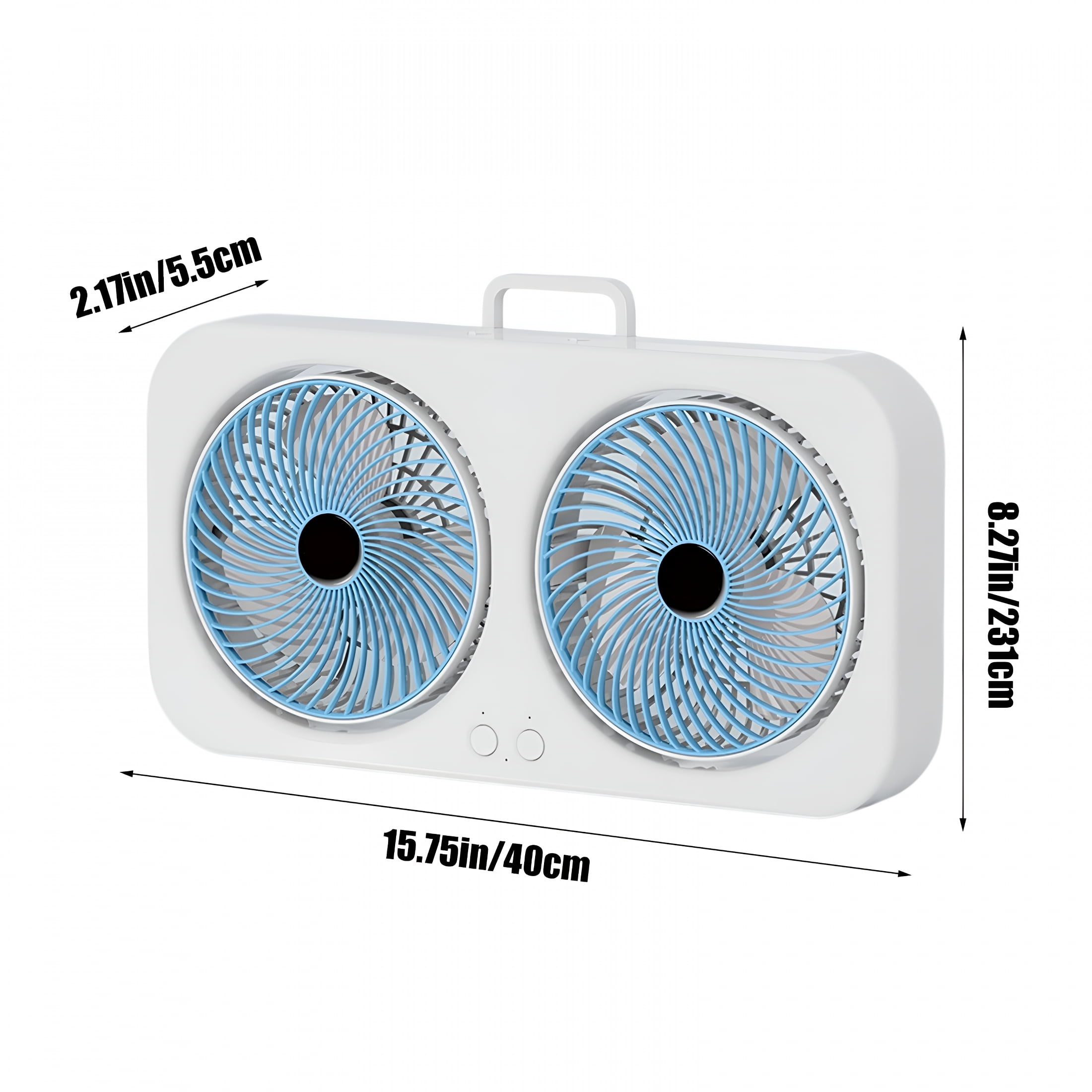 VANIDO Twin Window Fan with Hook 3 Levels Adjustable Window Fans Two-way Wall Mountable Desktop Portable Fan for Home,Kitchen,Bedroom,Office