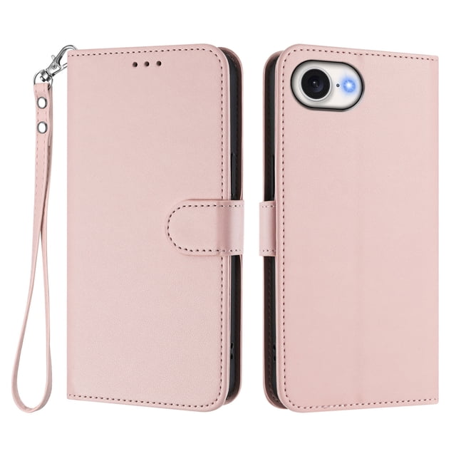 GANGXUN Wallet Case for iPhone 16e – Magnetic Closure, RFID Blocking, Wrist Strap, Wireless Charging Compatible
