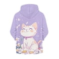 thumbnail image 2 of chaqlin Cat Hoodies for Teen Girls Trendy Y2K Zip Up Hoodie Flower Long Sleeve Hooded Sweatshirts Kids School Jacket with Pocket Fall Winter Clothes, 2 of 7