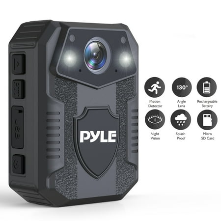 Pyle Rechargeable Wireless Waterproof Wearable Law Enforcement Mini Surveillance Cam HD 1920x1080p