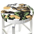thumbnail image 3 of Lsque Cowboy Playing Guitar Pattern Round Bar chair cushion covers Velvet Fabric Premium Comfort Protects from Scratches and Stains for 14-17 Inch Chair-14 inch, 3 of 7