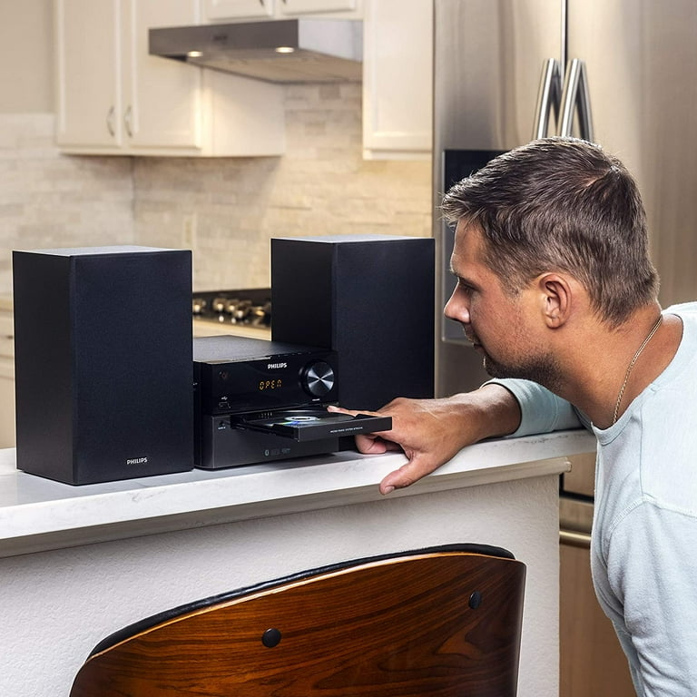 Philips BTM2310 Mini Stereo System with Bluetooth Wireless CD Player CD MP3 USB for Charging Ukw 15 Watt Black