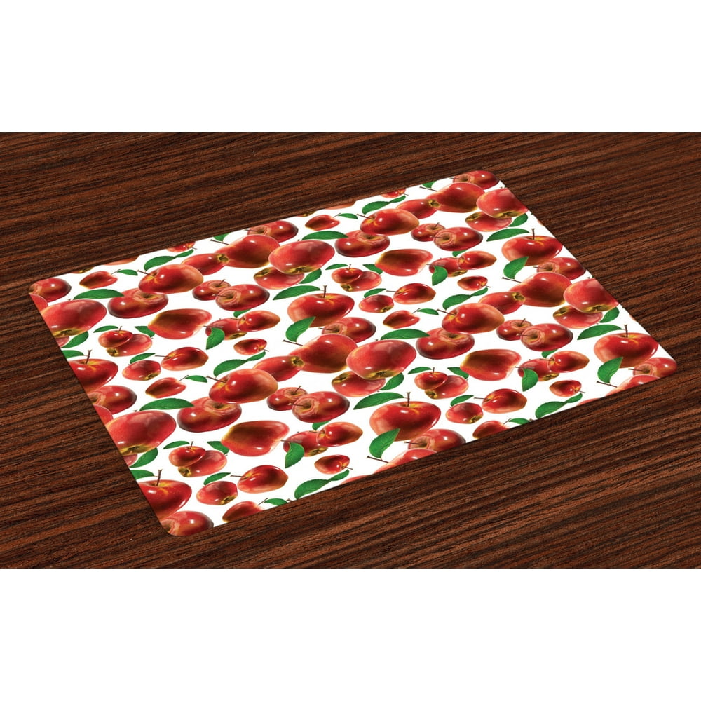 Apple Placemats Set of 4 Rubin Variety of Apple Farm Produces Scattered