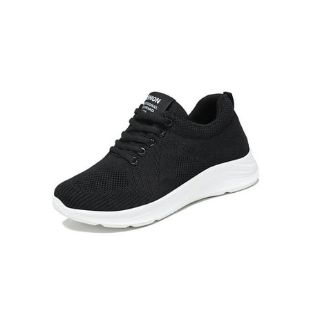

SIMANLAN Women Sneakers Sport Athletic Shoes Fitness Workout Trainers Womens Non-Slip Walking Shoe Breathable Flats Black 7