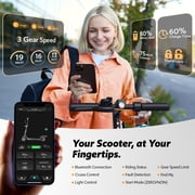 Electric scooters for Adults, 550W Motor 19 MPH & 19 Miles Foldable with Side Light & App, Adult Electric Scooter