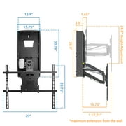 Mount-It! Motorized Fireplace Mantel TV Mount With Recessed Base, 42 to 80 TVs, 110 lbs. Capacity, Includes Remote