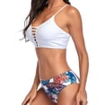 thumbnail image 5 of Jacenvly 2024 Bikinis for Juniors 2 Piece Breathable Fashionista Lady Containing Chest Pad Solid Bikini Set Two Piece Swimsuit Tropical New Style Beach Bikini Wrap White, 5 of 9
