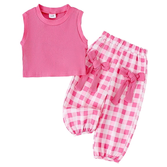 KEXE Baby Girl Clothes 3-6 Months Baby Outfits Girl Toddler Girl Outfits Baby Girl Summer Clothes Sleeveless Tops And Shorts Clothing Sets