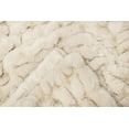 thumbnail image 5 of Chanasya Ruched Royal Faux Fur Throw Blanket - Fuzzy Plush Elegant Blanket for Sofa Chair Couch and Bed with Reversible Velvet Blanket (50x65 Inches) Off White, 5 of 9