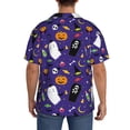 thumbnail image 3 of Rateoe Cute And Creepy Print Mens Front Pocket Hawaiian Shirts Casual Shirts Short Sleeve Button Down Beach Tropical Shirts-Large, 3 of 5