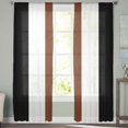 thumbnail image 2 of Brown Black White Boho Semi Sheer Curtains 108 Inch Length 2 Panels Set, Contemporary Modern Art Sheer Kitchen Curtain Privacy Voile Window Curtain for Living Room Bedroom Rod Pocket Drapes, 2 of 7