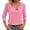 Pink, variant on UJNDER Women's Casual Loose Fit 3/4 Sleeve Solid Color T Shirt Comfortable Basic Tops for Women Daily Wear Green XL