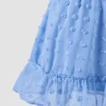 thumbnail image 6 of PatPat Family Matching Blue Swiss Dot Textured Halter Neck Sleeveless Dresses, Light Blue, Girl 8-9 Years, 6 of 7